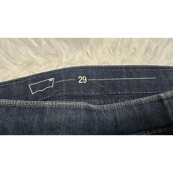 Levi's Pull On Skinny Dark Wash Stretch Cotton Mid-Rise Jeans Size 29 30x29 - Picture 5 of 10
